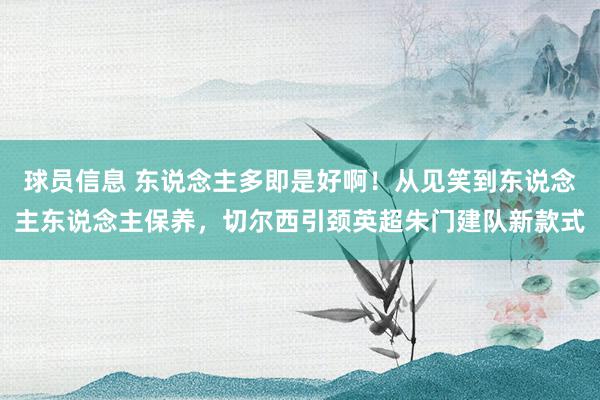 球员信息 东说念主多即是好啊！从见笑到东说念主东说念主保养，切尔西引颈英超朱门建队新款式