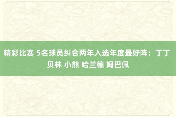 精彩比赛 5名球员纠合两年入选年度最好阵：丁丁 贝林 小熊 哈兰德 姆巴佩